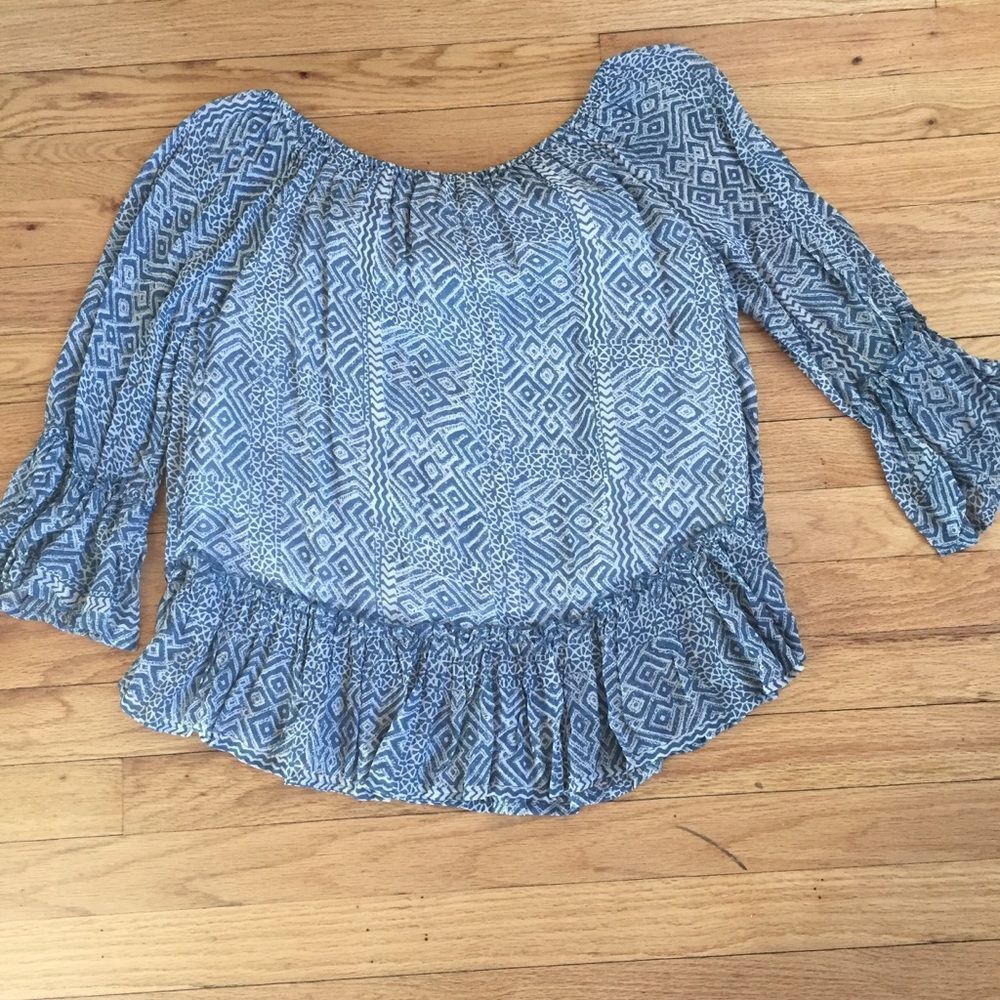Lucky Brand Off Shoulder Ruffle Top Sz S - Picture 4 of 5